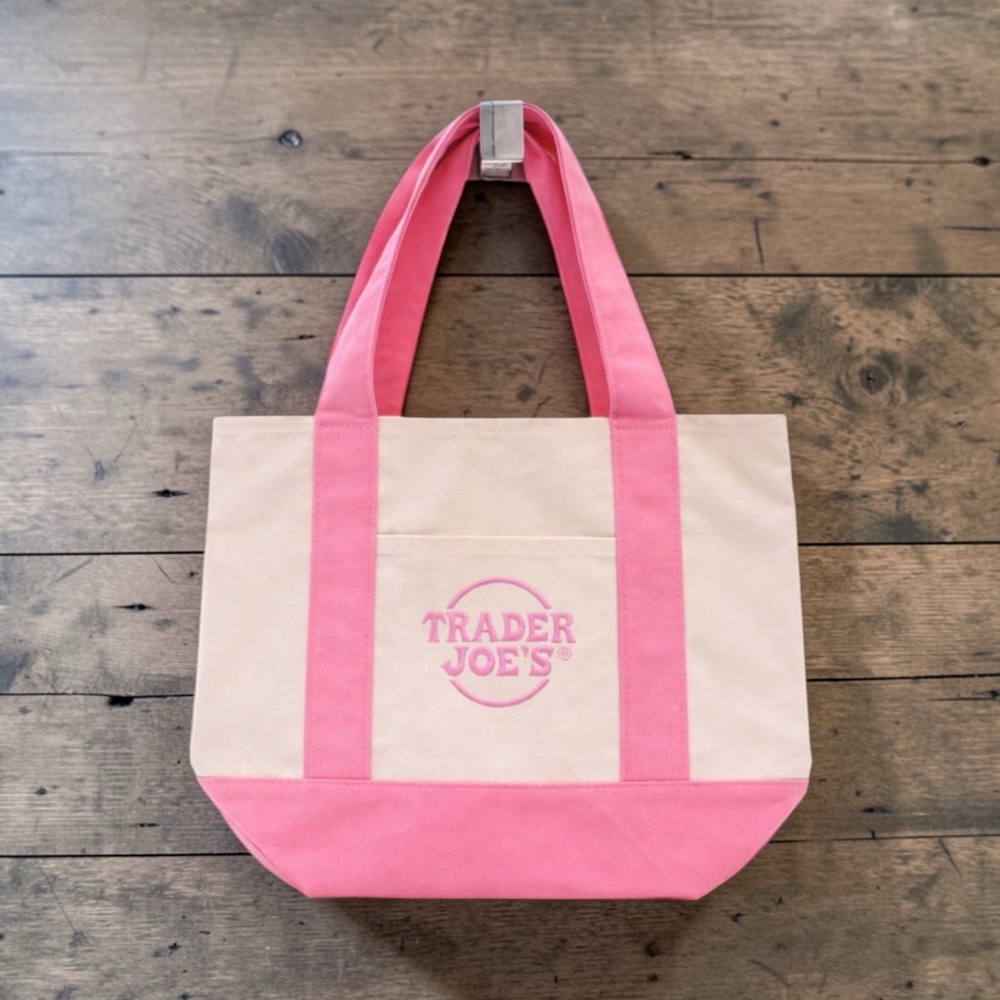 Pink and Cream Mini Tote Trader Joe’s